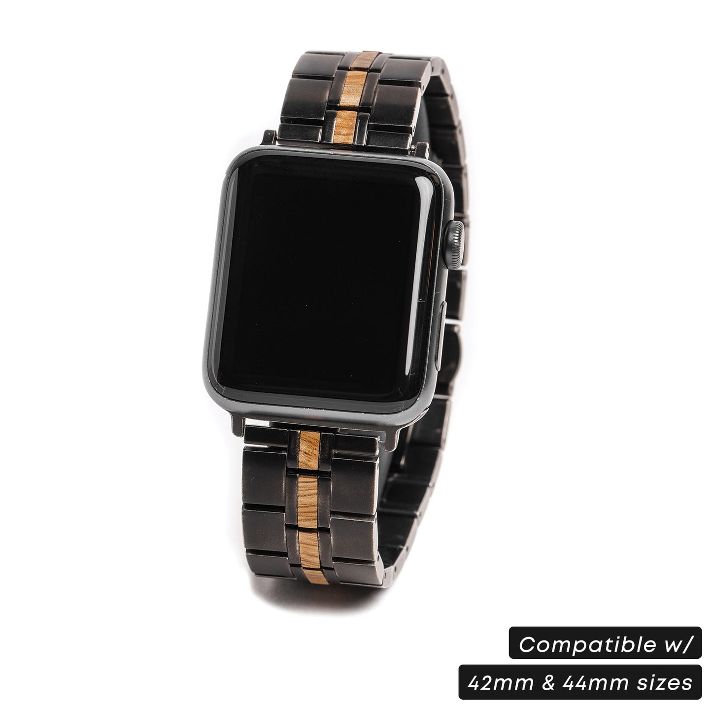 Minimalistisches Apple-Watch-Armband mit Koa-Stonewash-Effekt