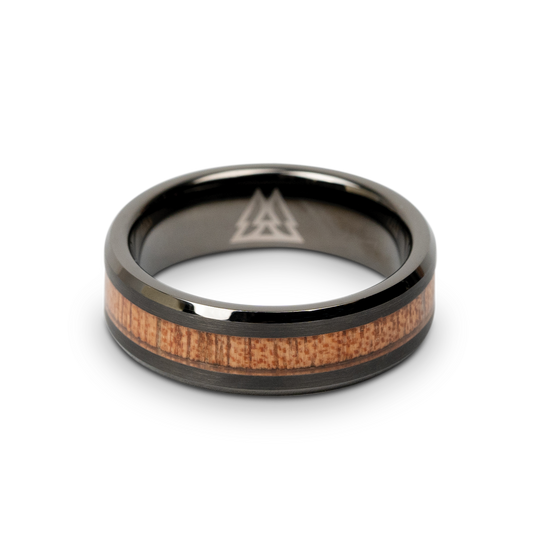 Einläufiger, abgeschrägter Ring aus Mahagoni-Rotguss