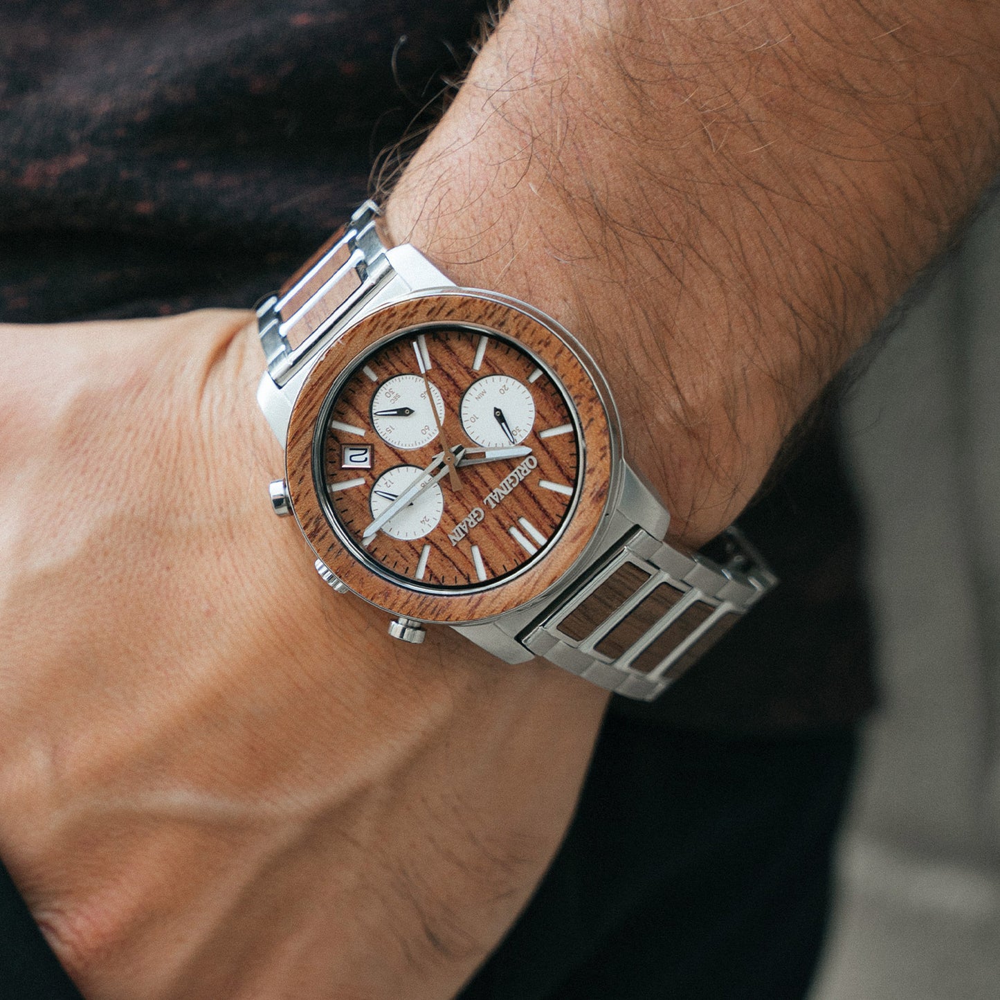 Mahogany Silver Barrel Chrono 42mm