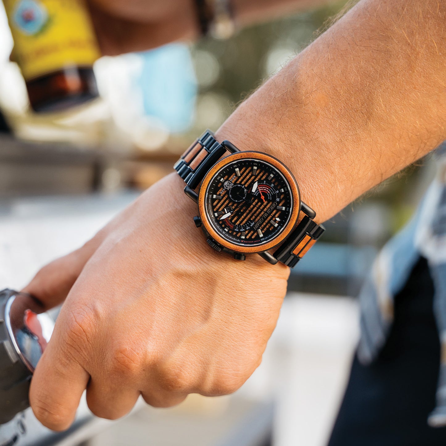 Mesquite-schwarzer Grillmaster Chrono 44 mm