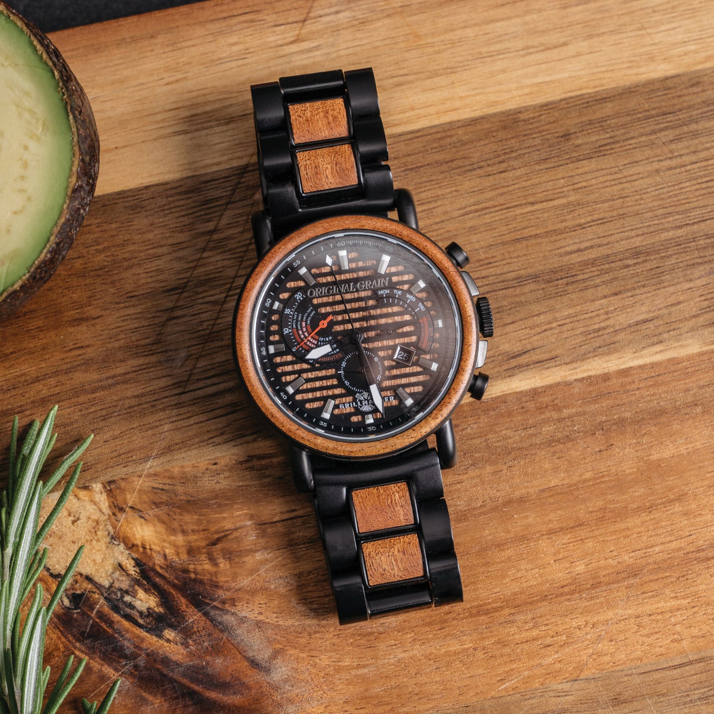 Mesquite-schwarzer Grillmaster Chrono 44 mm