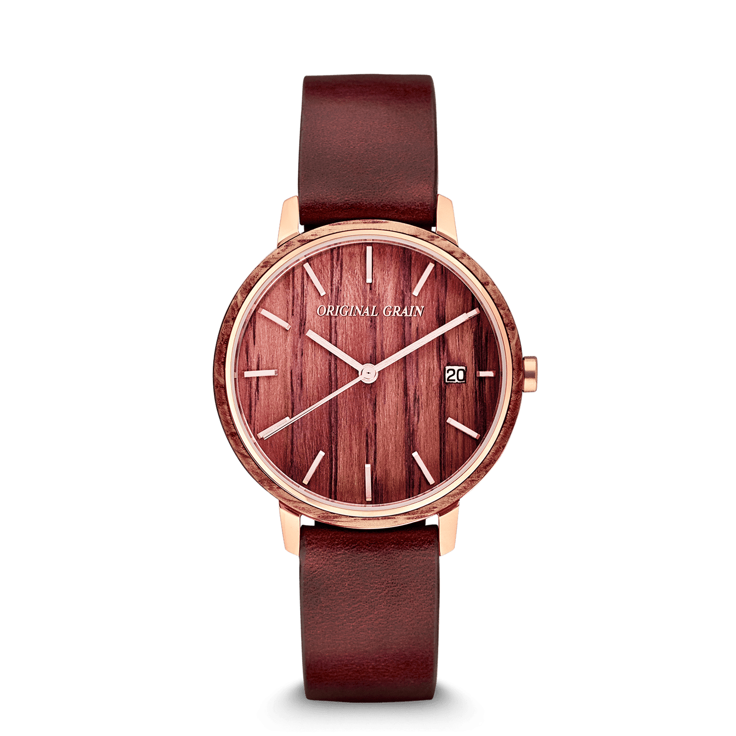 Wine Stained Oak Gold Modern Minimal 36mm