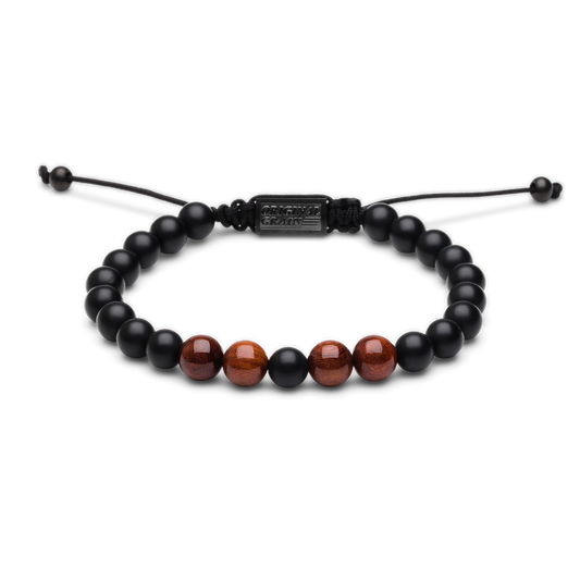 Rosewood Black Onyx Macrame Bracelet 8mm by Original Grain