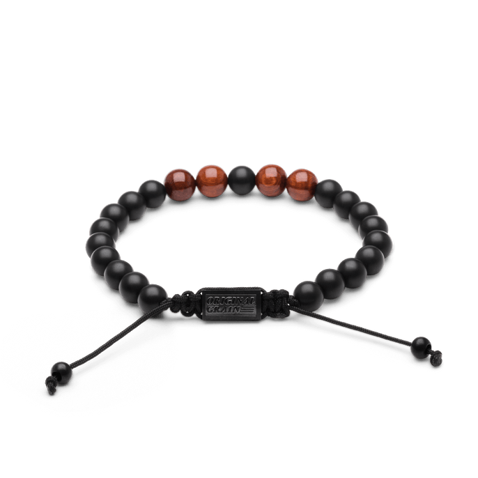 Rosewood Black Onyx Macrame Bracelet 8mm by Original Grain