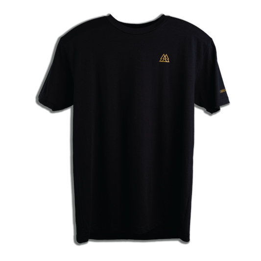 Schwarzes T-Shirt mit Originalnarbung