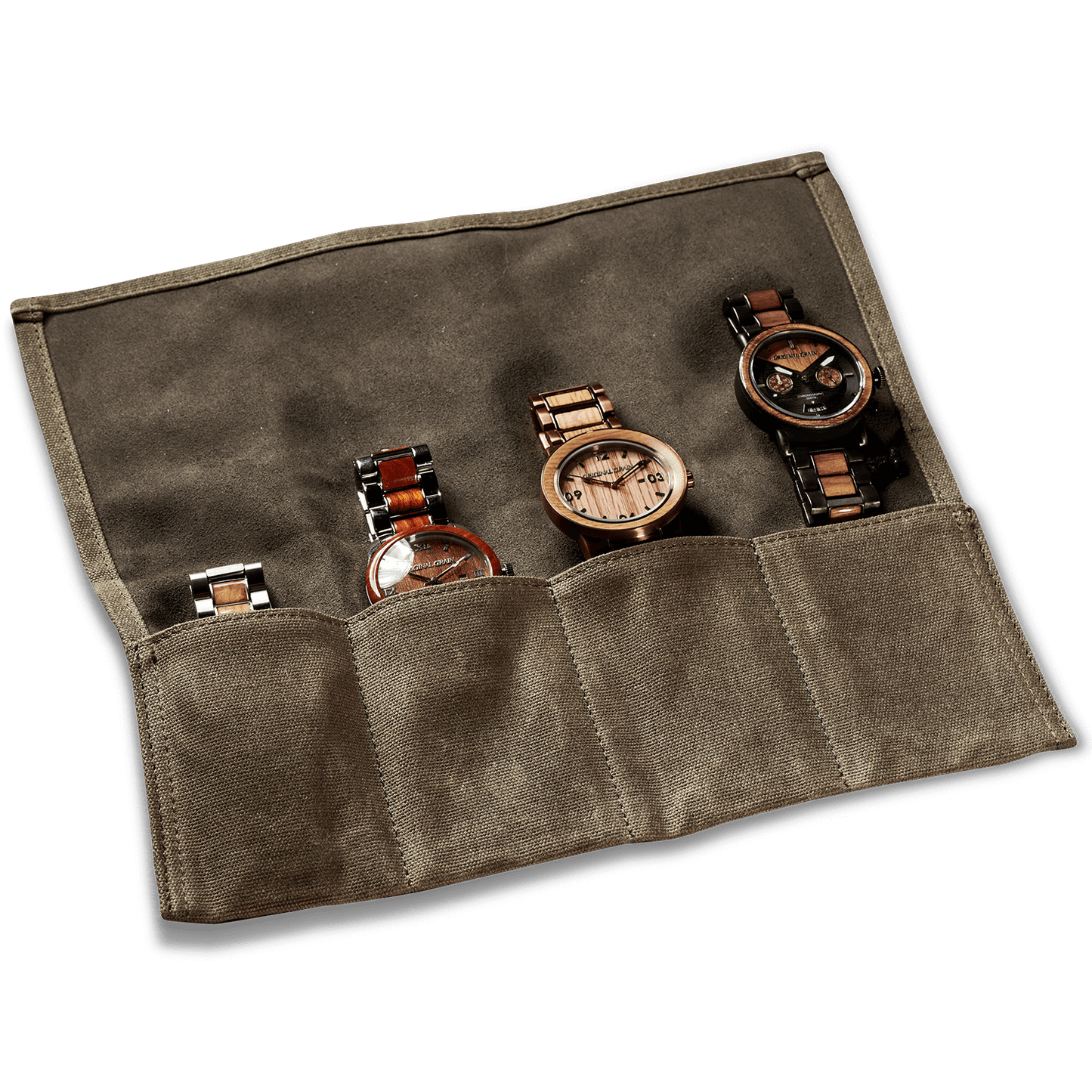 Waxed Canvas Watch Roll