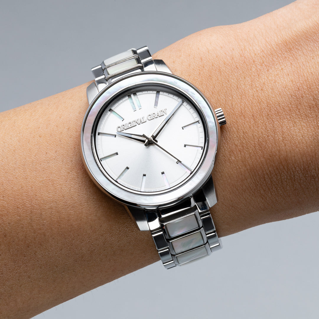 Mother of Pearl Silver Womens Barrel 36mm