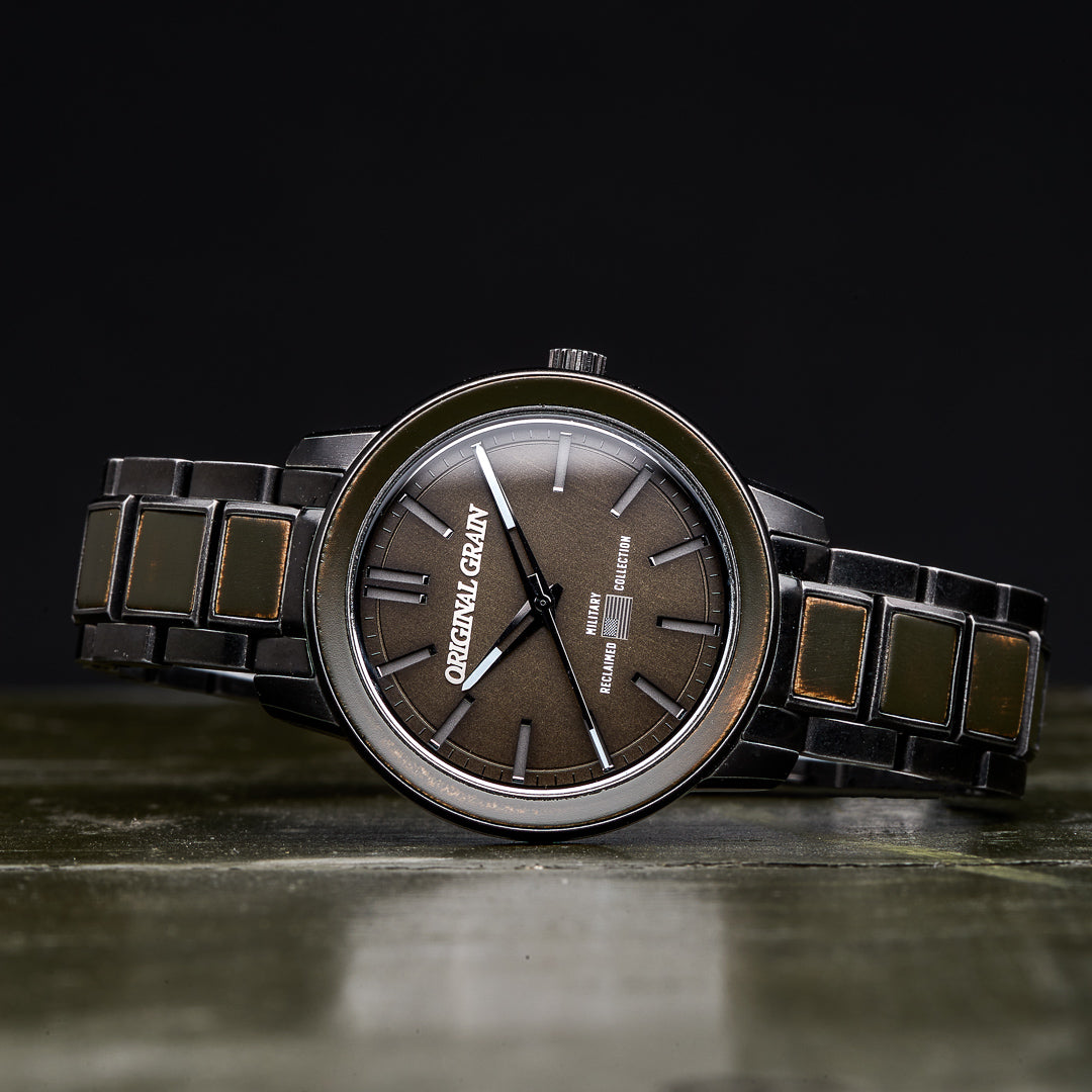 Damenlauf aus 36-mm-Military-Stonewash-Stahl