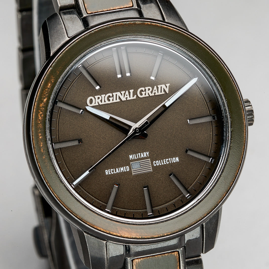 Damenlauf aus 36-mm-Military-Stonewash-Stahl